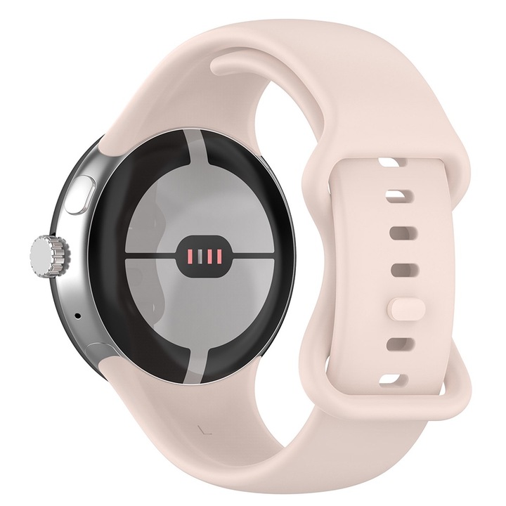 Curea pentru Google Pixel Watch 3 45mm, Watchband, H54, Silicon, Light Pink