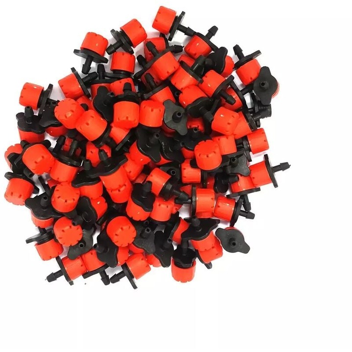 Set 100 picuratori microirigare ajustabili, multicolor, dimensiuni variabile