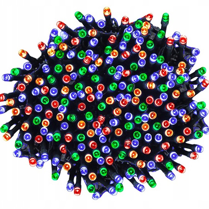 Sternhoff lumini pentru pomul de Craciun, 21, 7 m lungime, 300 LED-uri, 8 moduri de iluminare, pentru interior si exterior, cablu verde, IP 44, combinabil, multicolor