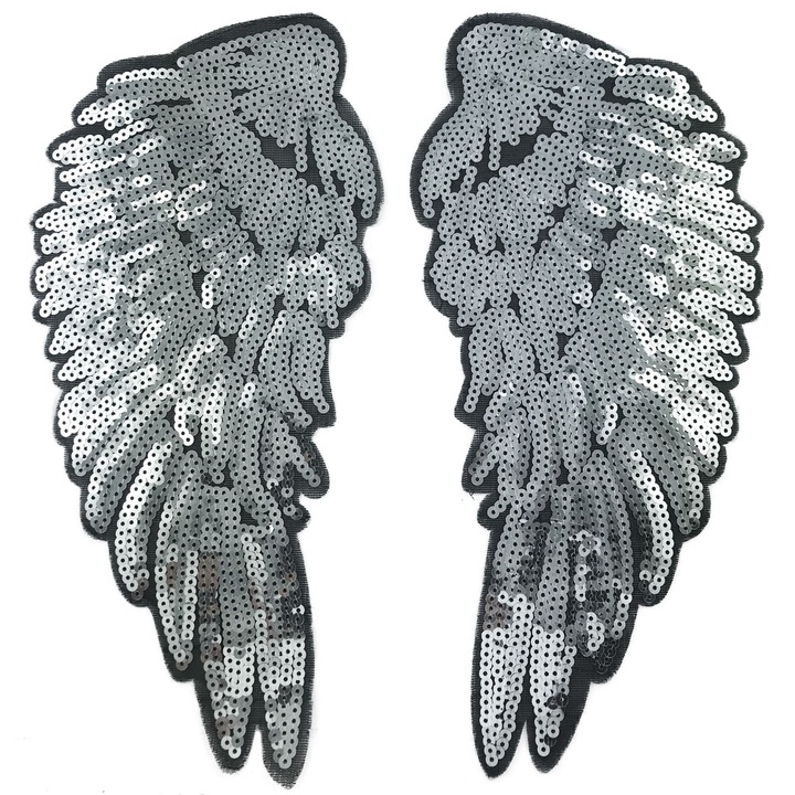 Petic Textil, Little Angel, C130, Aripi, paiete, Argintiu