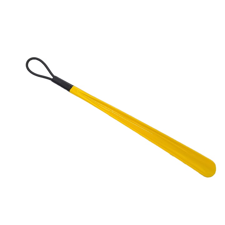 Incaltator pentru orice tip de pantofi sau incaltaminte, cu agatatoare, 48 cm, galben, Dalimag