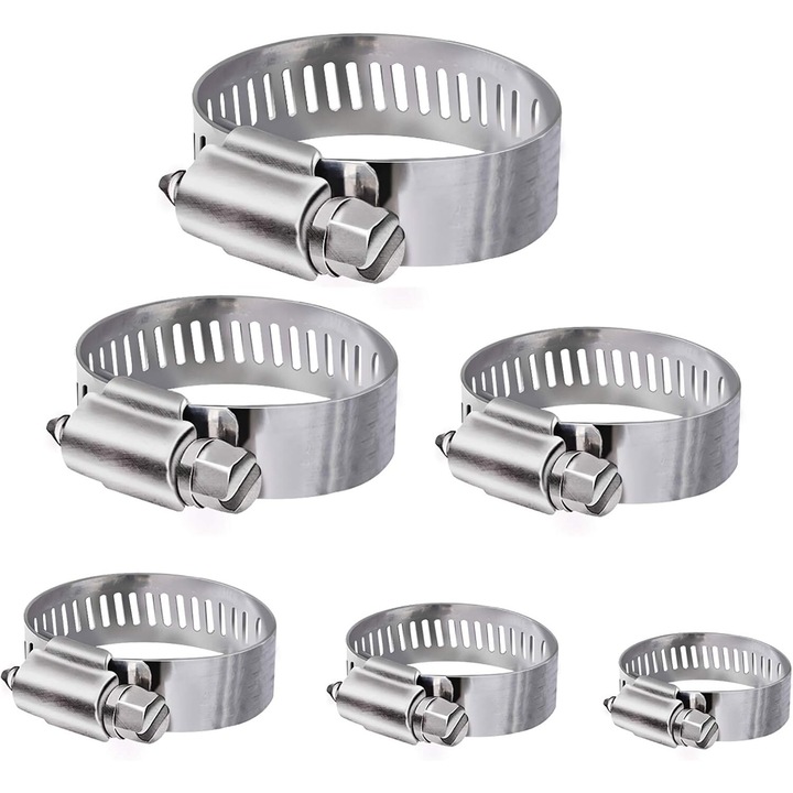 Magas nyomatékú féreghajtóműves bilincs, rugalmas átmérőállítás 6 mm-től 51 mm-ig, teljes rozsdamentes acél konstrukció belső féreghajtóműves kialakítással, családi vízvezetékhez, gáztartályhoz, autócsőhöz (36 darabos csomag)