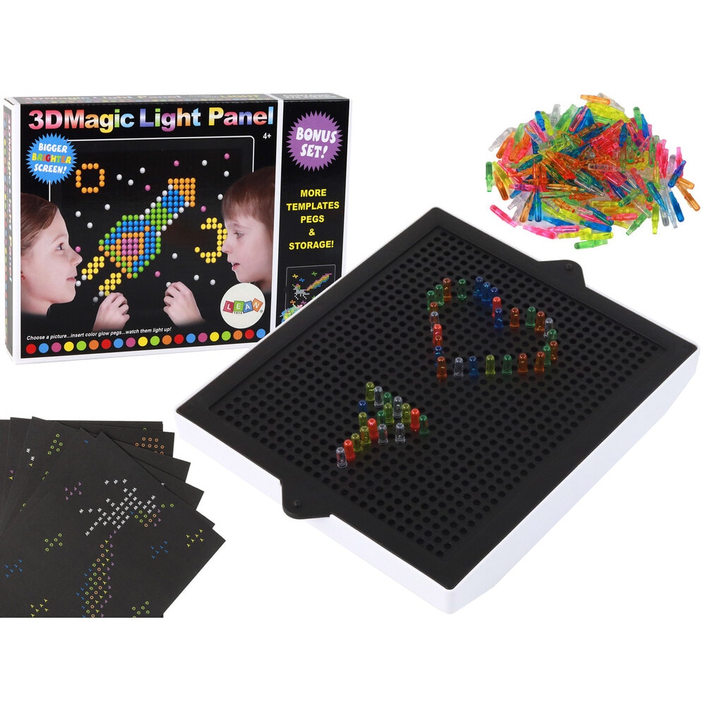 Puzzle 3D, LEAN TOYS, Magic Light Panel, 276 elemente, negru