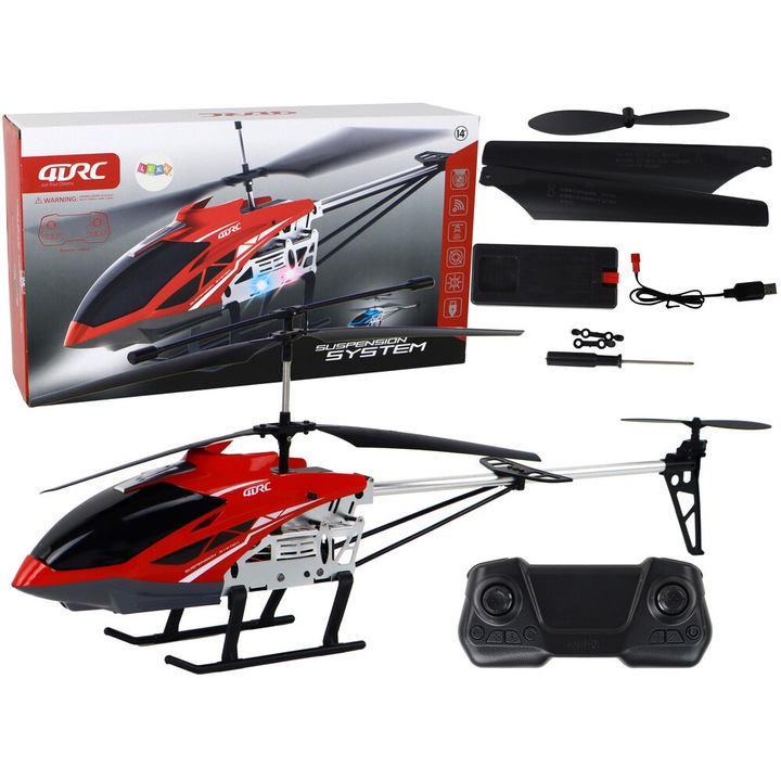 Elicopter RC Rosu, 70 cm, Telecomandat