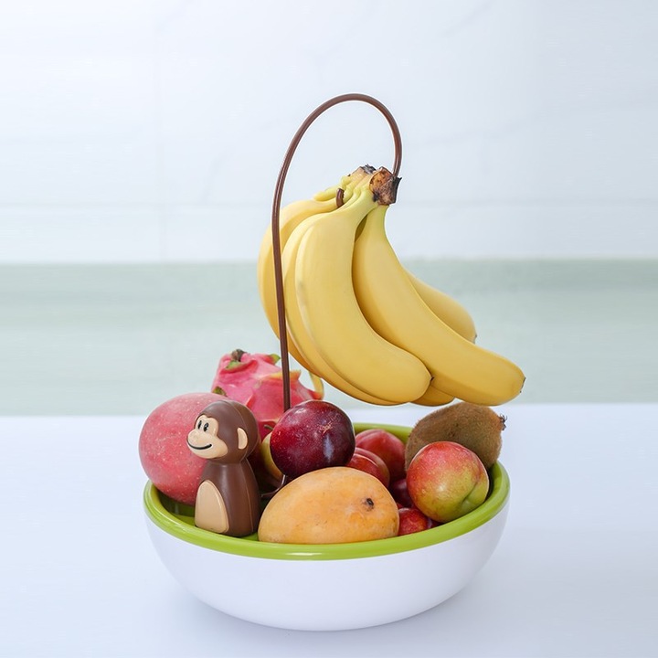 Cosuri servire Enforose, set cu suport pentru fructe, constructie din otel, design economisitor de spatiu, 30x45cm