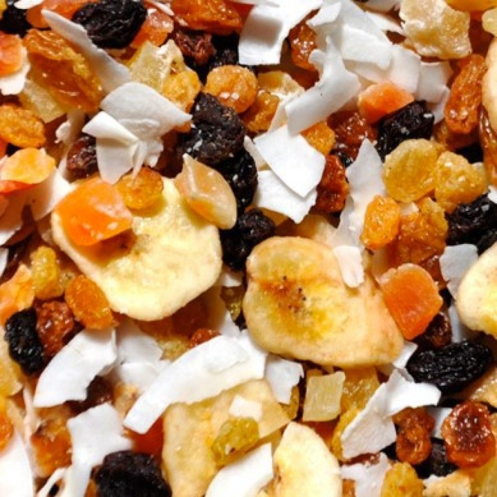 Mix exotic - banane, ananas, papaya, cocos, stafide aurii 500g