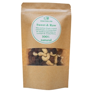 Mix Sweet & raw - gustare sanatoasa cu stafide si caju, nucim, 500g
