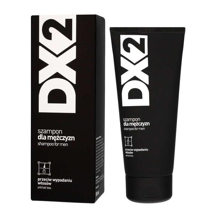 Sampon pentru barbati DX2 impotriva caderii parului, 150 ml, negru