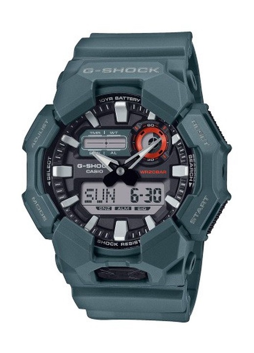 G-SHOCK karóra, GA-010-2AER modell, kvarc, zöld, 20 ATM, férfiaknak