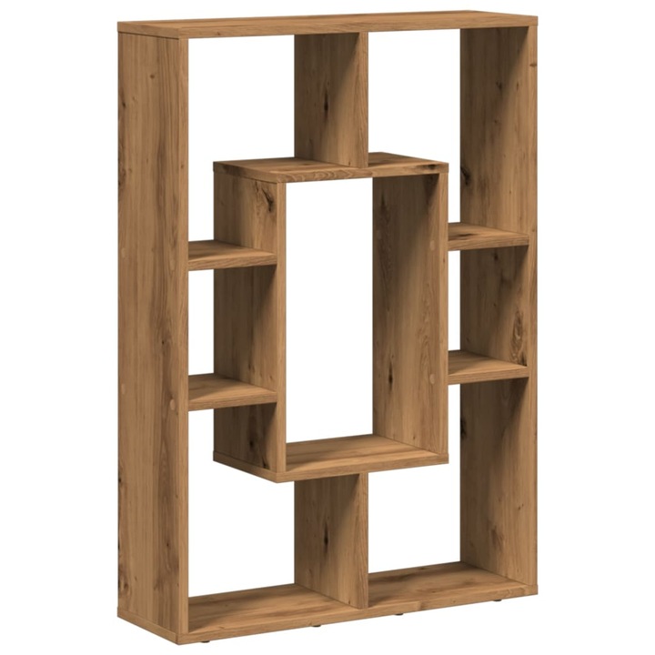 VidaXL kézműves tölgy színű szerelt fa könyvespolc 63 x 20 x 90 cm 11.9 kg