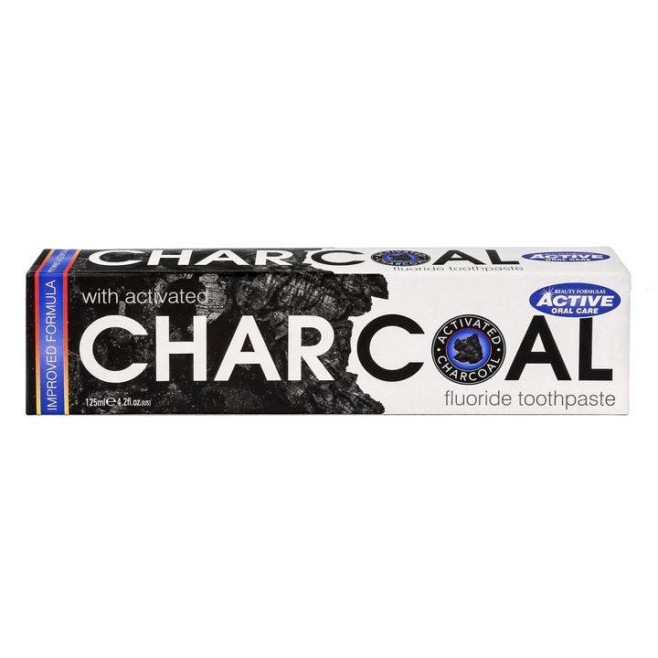 Паста за зъби Beauty Formulas, активен въглен, 125 мл