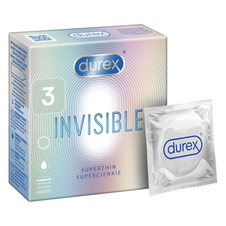 Set de 3 prezervative, Durex, Invisible - eMAG.ro