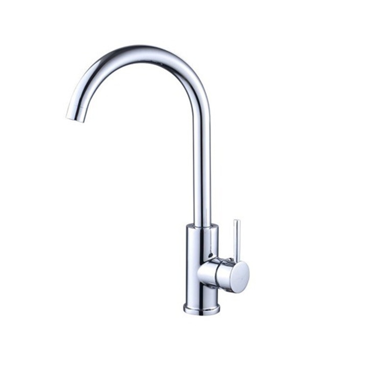 Konyhai mosogató csaptelep, fix, mosogatóba szerelhető, ezüst