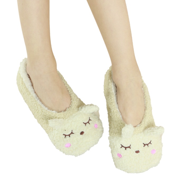 Papuci de camera pufosi 31152-5crem 110609, Crem, 36-39