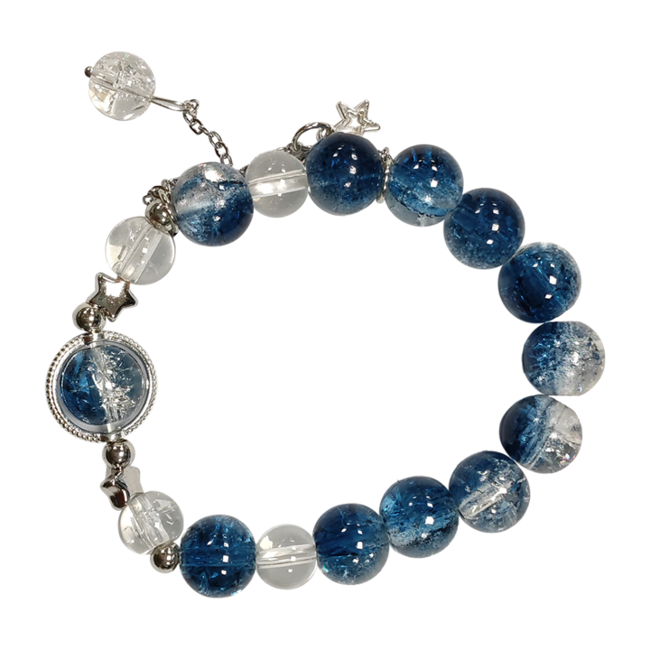 Дамска гривна HEyilin, Galaxy Star, минималистичен дизайн, син/прозрачен цвят, материал стъкло