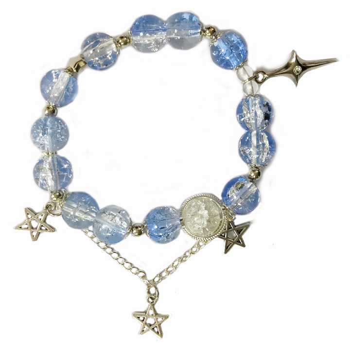 Дамска гривна, HEyilin, Минималистичен дизайн, Стъкло, Светлосин