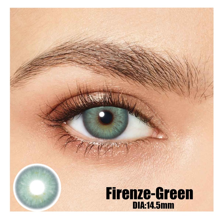 Цветни контактни лещи, firenze-green 365 Wear, Козметика, Без диоптри