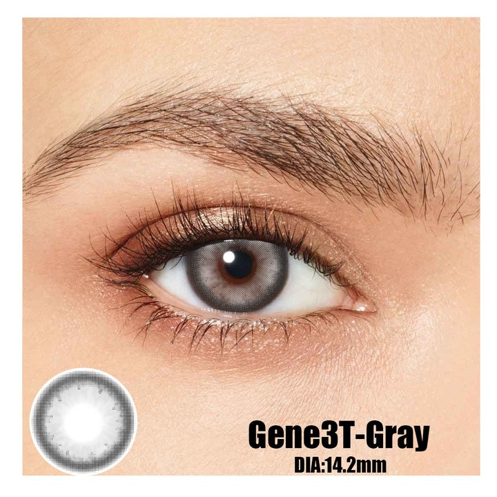 Цветни контактни лещи, Gene3T Grey 365 Wears, Козметика, Без диоптри