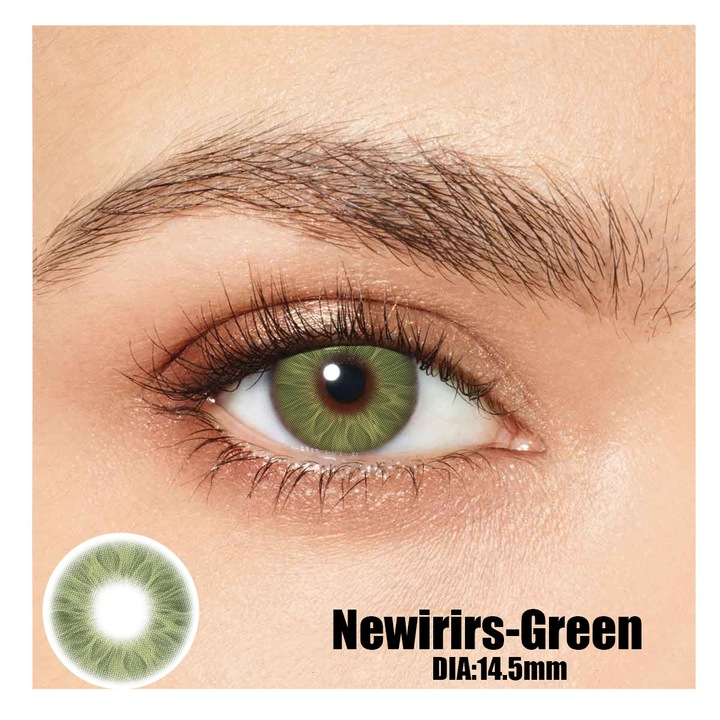 Цветни контактни лещи, Newirirs Green 365 Wears, Козметика, Без диоптри