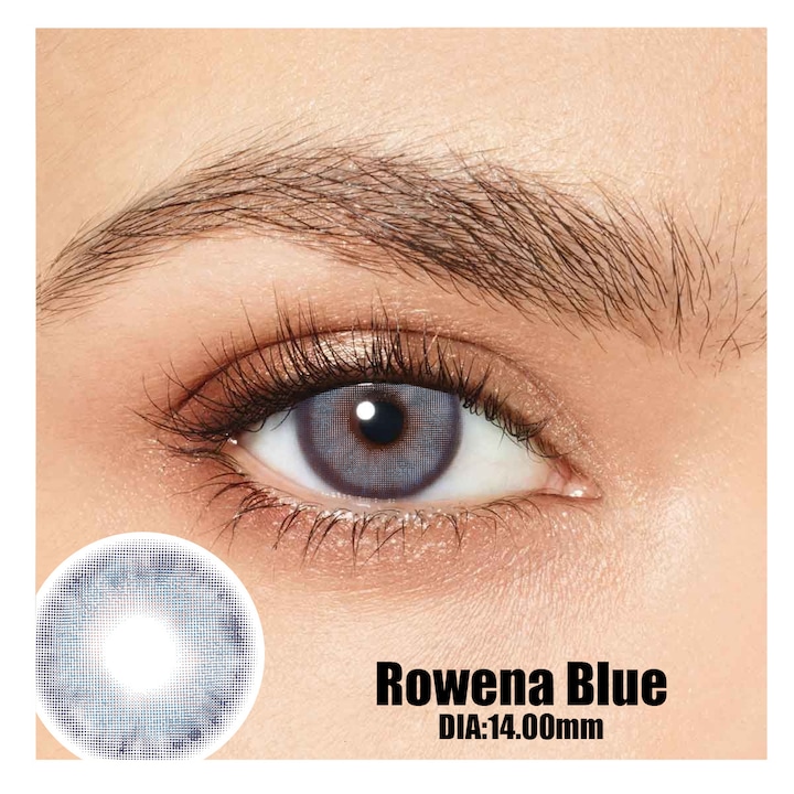 Цветни контактни лещи, Rowena Blue 365 Wear, Козметика, Без диоптър