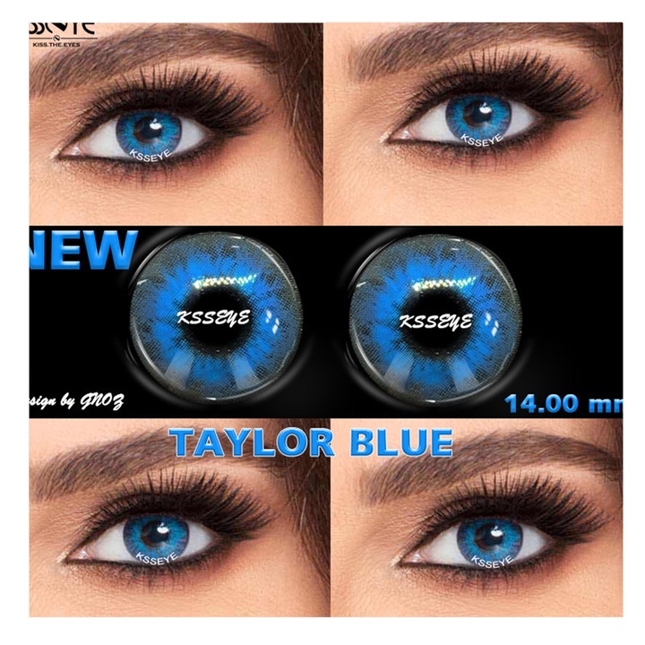 Цветни контактни лещи, Taylor Blue 365 Wear, Козметика, Без диоптри