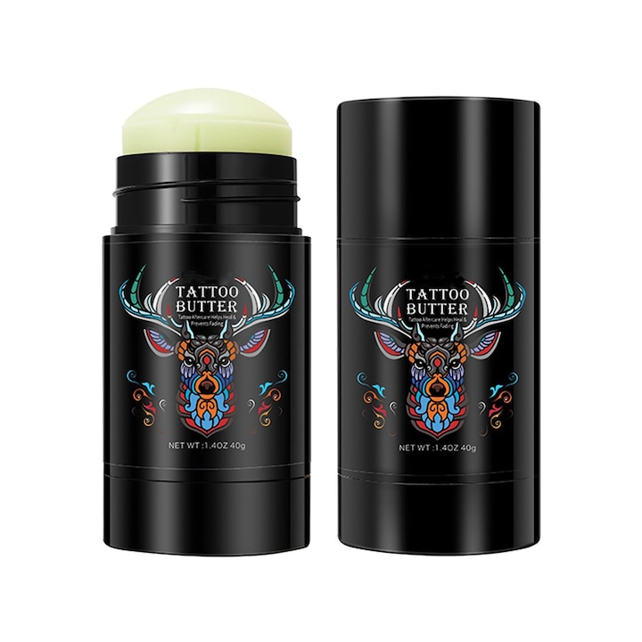 Crema pentru vindecarea tatuajelor Tattoo aftercare, SINBINTA, Design rotativ retractabil, 100% naturala, Pentru tatuaje, machiaj permanent, microblading sprancene, 1.4 oz