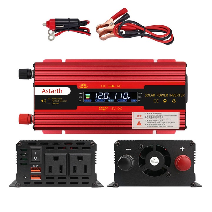Конвертор за кола Astarth, Инвертор на захранване 4000w, 12v, A110v