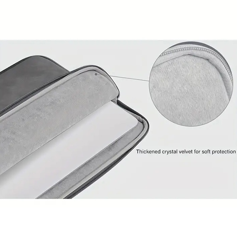Husa laptop, NAXSIR, impermeabila, rezistent la zgarieturi, rezistenta la socuri, cu fermoar, piele PU, 14.1-15.4 inch, 39 x 27.5 x 3cm, gri inchis