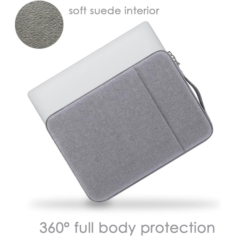 Husa laptop, NAXSIR, Impermeabila, Rezistent la zgarieturi, Rezistenta la socuri, cu fermoar, Portabil, 1 Buzunar extern, 12.5 inch/13 inch, 33 x 24 x 2cm, gri inchis