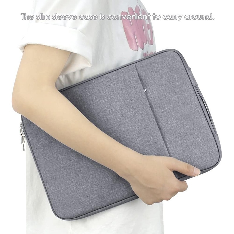 Husa laptop, NAXSIR, Impermeabila, Rezistent la zgarieturi, Rezistenta la socuri, cu fermoar, Portabil, 1 Buzunar extern, 12.5 inch/13 inch, 33 x 24 x 2cm, gri inchis