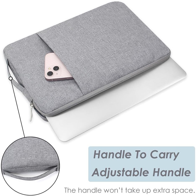Husa laptop, NAXSIR, Impermeabila, Rezistent la zgarieturi, Rezistenta la socuri, cu fermoar, Portabil, 1 Buzunar extern, 12.5 inch/13 inch, 33 x 24 x 2cm, gri inchis