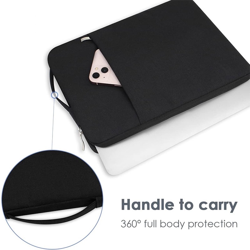 Husa laptop, NAXSIR, Impermeabila, Rezistent la zgarieturi, Rezistenta la socuri, cu fermoar, Portabil, 1 Buzunar extern, 15.6 inch/16 inch, 41 x 29 x 2cm, negru