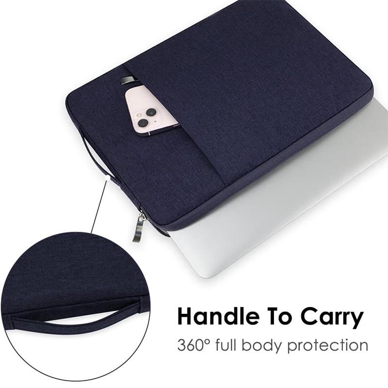 Husa laptop, NAXSIR, Impermeabila, Rezistent la zgarieturi, Rezistenta la socuri, cu fermoar, Portabil, 1 Buzunar extern, 12.5 inch/13 inch, 33 x 24 x 2cm, Albastru