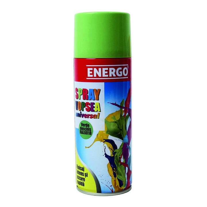 Spray vopsea universal verde deschis RAL6018 volum 450ml Energo