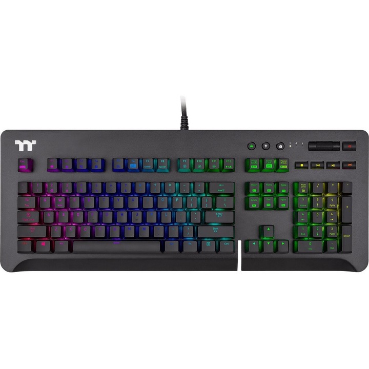 Геймърска клавиатура Thermaltake Level 20 RGB, Черен/сив, USB