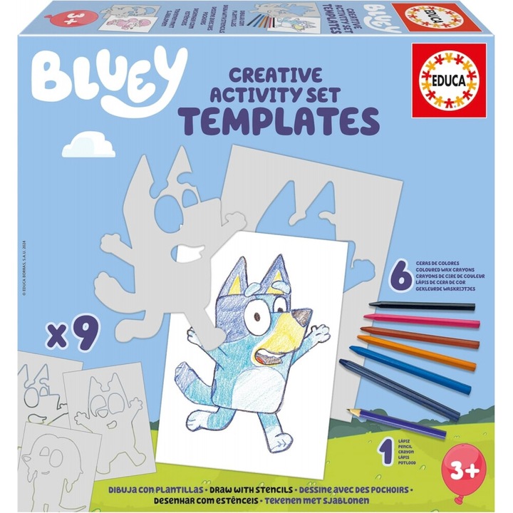 Kit creativ, Educa, Bluey, Sabloane