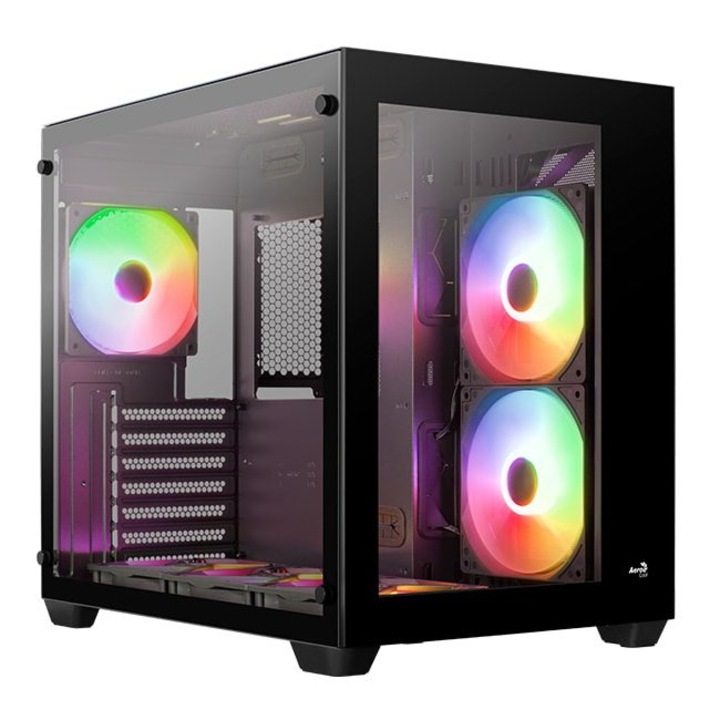 AeroCool Dryft-BK-v2 Számítógépház, fekete, Middle Tower