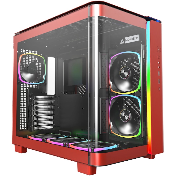 Компютърна кутия MONTECH KING 95 PRO ARGB, Червен, Middle Tower