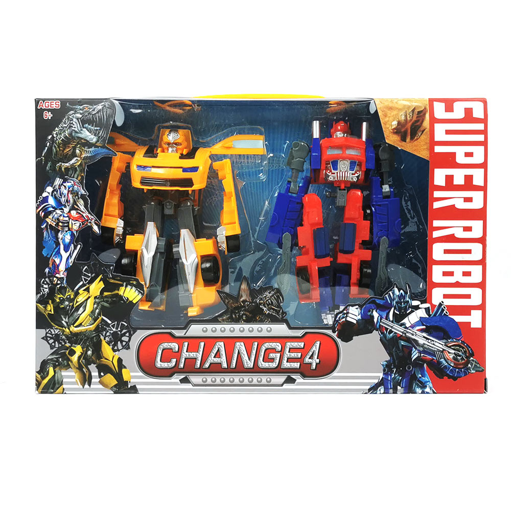 Set 2 roboti Transformers, Bumblebee si Optimus Prime, cu arme, 22