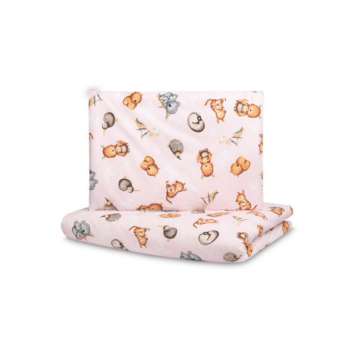 Set lenjerie de pat bumbac cu 2 piese 100x135 cm/40x60 cm Sensillo Jungla