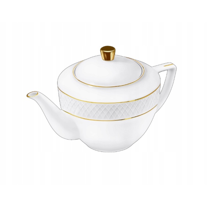 Wilmax England porcelán teáskanna, arany peremmel 900 ml
