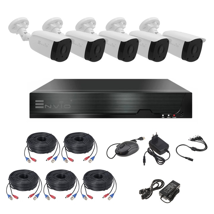 Комплект/система за видеонаблюдение ENVIO с 5 камери резолюция 5 MP AESS-KIT5CHBFP50H500