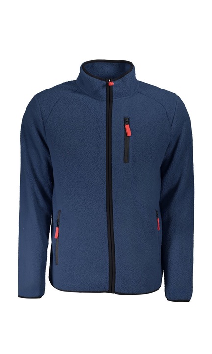 Мъжка блуза без качулка със система за затваряне с цип, тъмно тъмно синя, Тъмно морско синьо