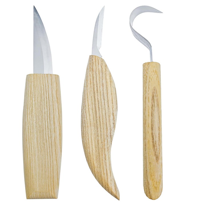 Комплект от 3 инструмента за дърворезба, с нож за дърворезба, нож за дърворезба, ергономичен