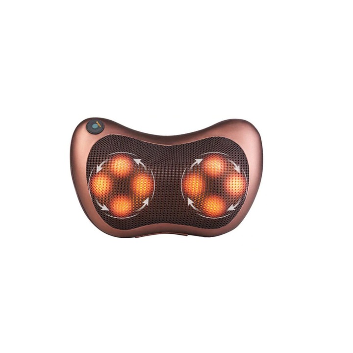 Aparat masaj Dalys® tip perna relaxare electrica cu masaj cervical sau lombar, incalzire infrarosu, 220V, 30cm