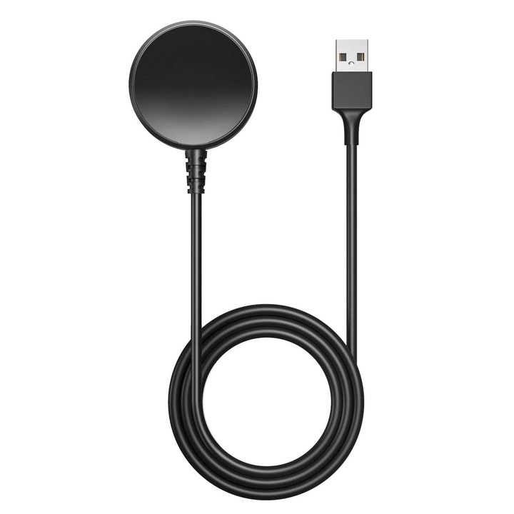 Магнитно безжично зарядно устройство, SINBINTA, USB кабел за зареждане, преносимо, лесно за използване, бързо зареждане, за Samsung Galaxy Watch Active / Active 2 / Watch 3 / Watch 4 / Watch 4 Classic / Watch 5 / 5 Pro, черен