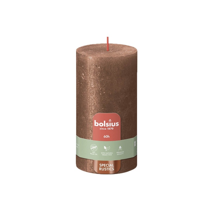 Свещ Bolsius, Rustic Copper, 60ч