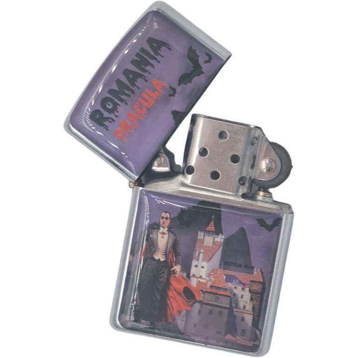 Bricheta Metalica cu Benzina, Model Dracula, 4 x 6 Cm, Dalimag