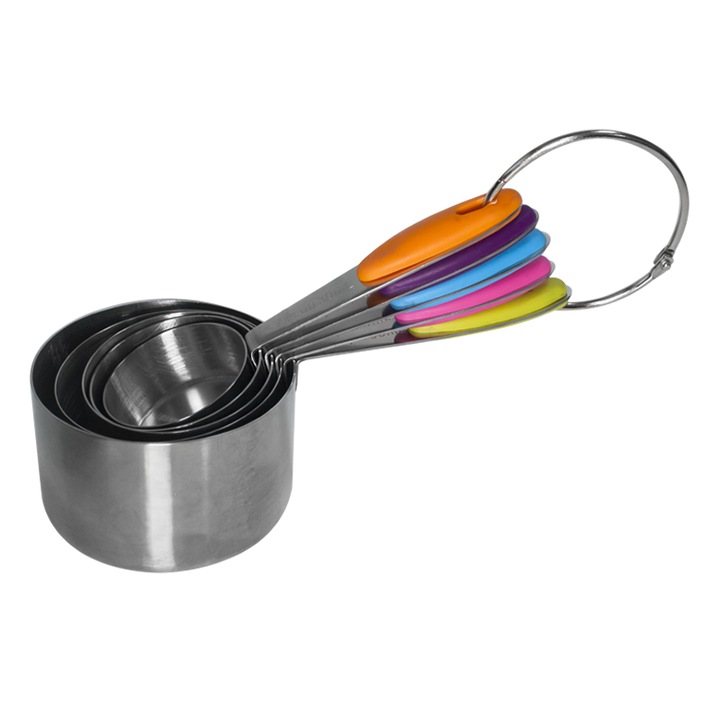 Комплект HORECANO, Мерителни лъжици, големи, 5бр, с цветни дръжки