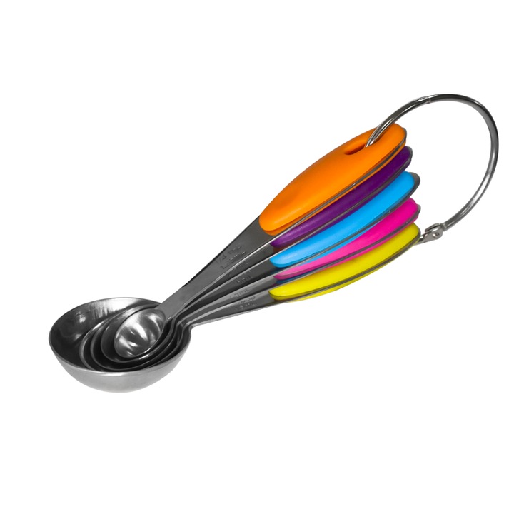 Комплект HORECANO, Мерителни лъжици, 5бр, с цветни дръжки, малки
